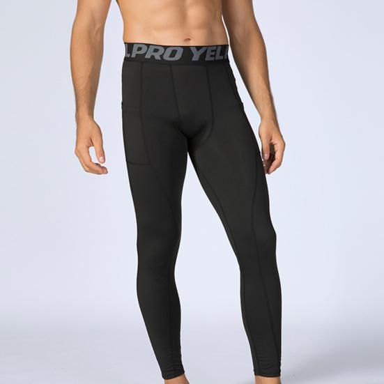 Men Running Compression Pants Quick Dry Elastic Waist Sports Tights Leggings