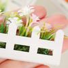 Mini Flower Bed Planter 1:12 Scale Miniature Wooden Fence Flower Pot Set Handcrafted Picket Fencing Planters for Doll Houses Garden Village