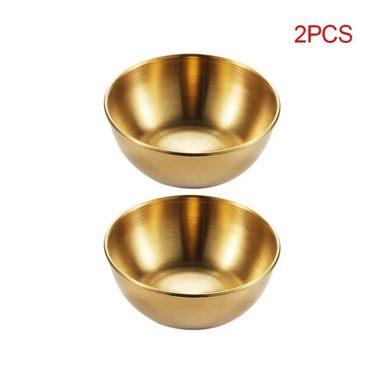 Metal Sauce Bowls Round Stainless Steel Seasoning Dishes Small Sushi Dipping Bowls Prep Appetizer Plates for Kitchen