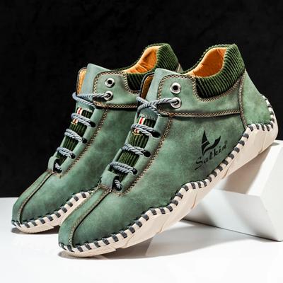 Handmade Leather Casual Men Shoes Winter With Fur Shoes Men Loafers Comfort Walking Men Flats Hot Sale Moccasins Running Shoes