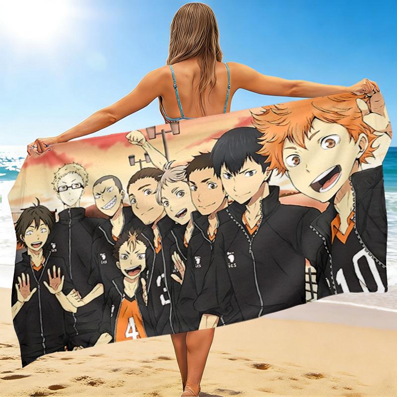 1Pc Haikyuu Team Spirit Beach Towel Quick Dry Multiuse For Beach Pool Gym Yoga Home Travel Christmas Halloween Xmas Gift S1234
