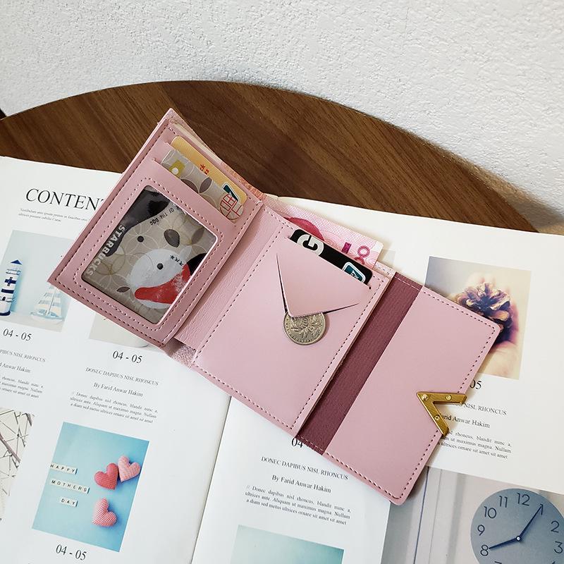Women's Korean Style Tri-Fold Wallet: Short, All-Match Coin Purse & Card Holder