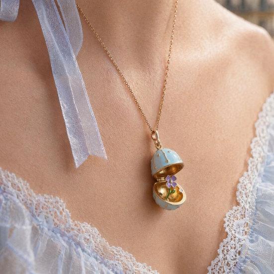 Openable Oval Pendant Necklace Dainty Birth Flower Necklace January To December