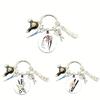 Scissors Comb Hair Dryer Keychain - Barber Shop Stylist Gift
