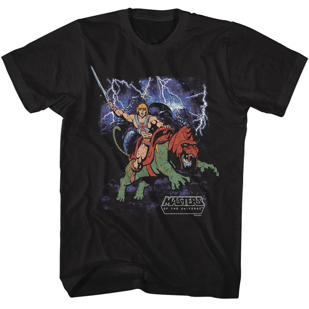 

Masters Of The Universe Full Color He Man With Battle Cat Men s T Shirt L