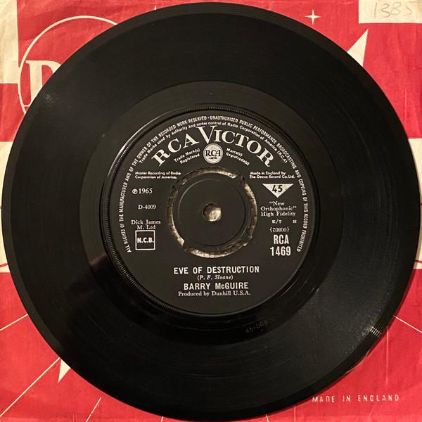 7inch Record BARRY MCGUIRE - Eve Of Destruction RCA1469 RCA VICTOR 1965 Japan Rock Used