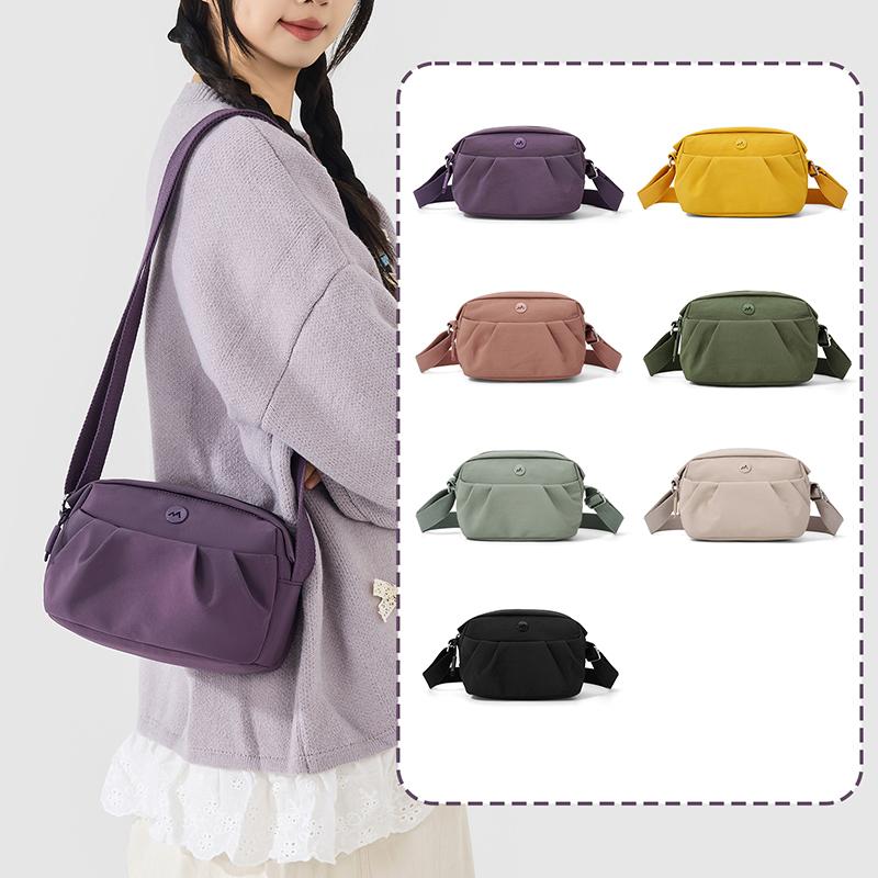 Leichte Nylon-Tasche Damen Schultertasche Crossbody-Tasche Mehrschichtige Handy-Tasche