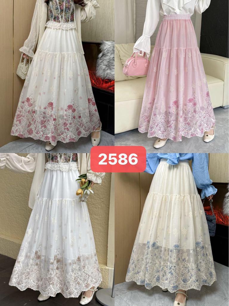 Embroidered Ethnic A-line Skirt for Autumn/Winter
