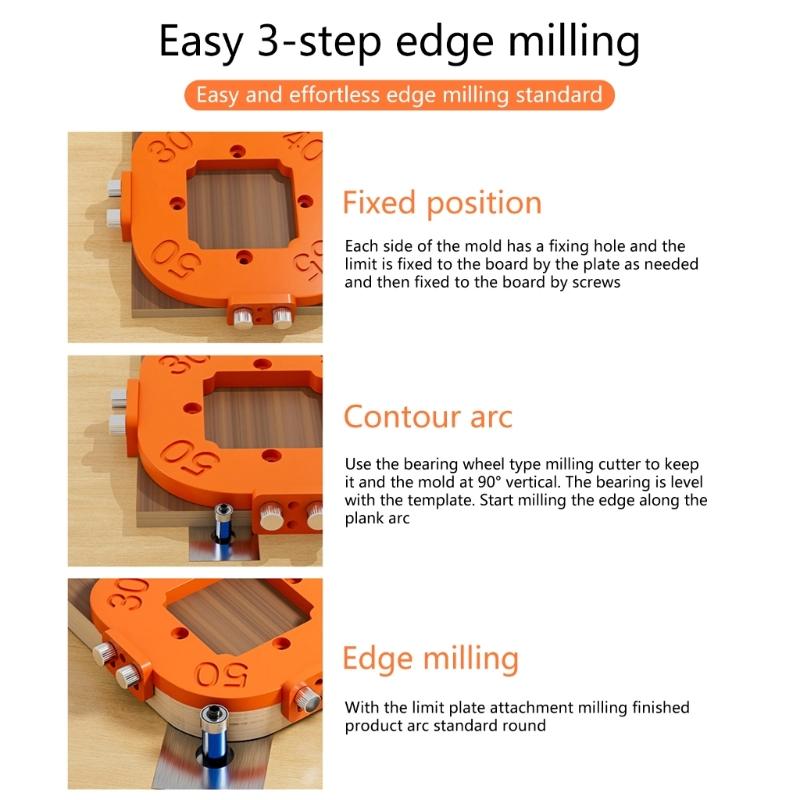8mm Phenolic Board Woodworking Corner Guides Forming Tool, with 4 Measurements Suitable for Professional & Hobbyist Use