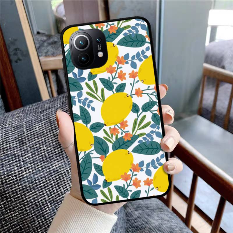Sommer grüne Blätter Frucht Zitrone Pfirsich Handyhülle Für Xiaomi Mi Note 10 Pro 8 Lite 9 Se 10T 6X 6 5X 5 F1 Mix 2S Max 2 3 Hülle