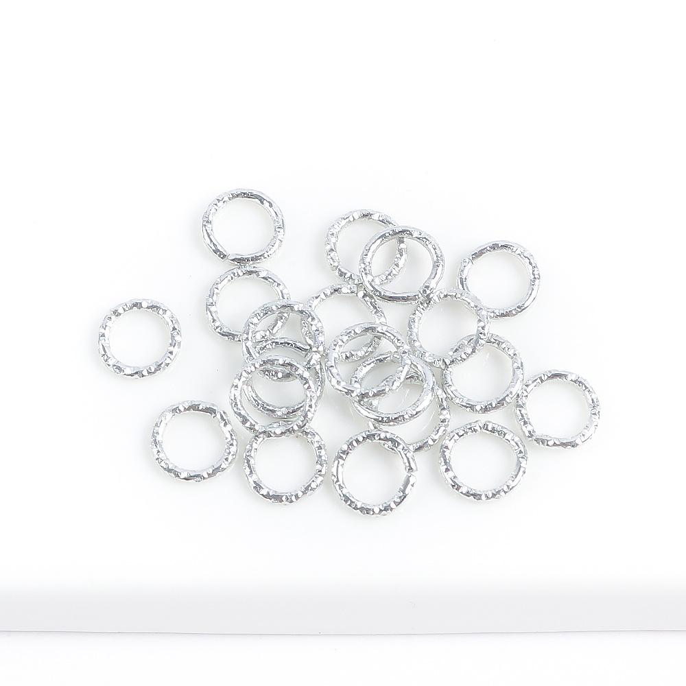 100pc Diy Jewelry Findings Textured Jump Rings Metal Connectors for Craft Making Jewelry Supplies