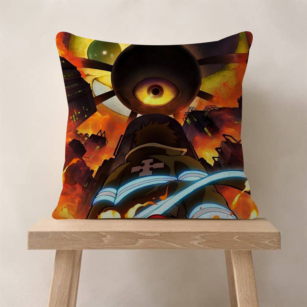 Comics FFire Force Anime Cushion Cover Decorative Pillow Sofa Home Decor Case Pillow Cases