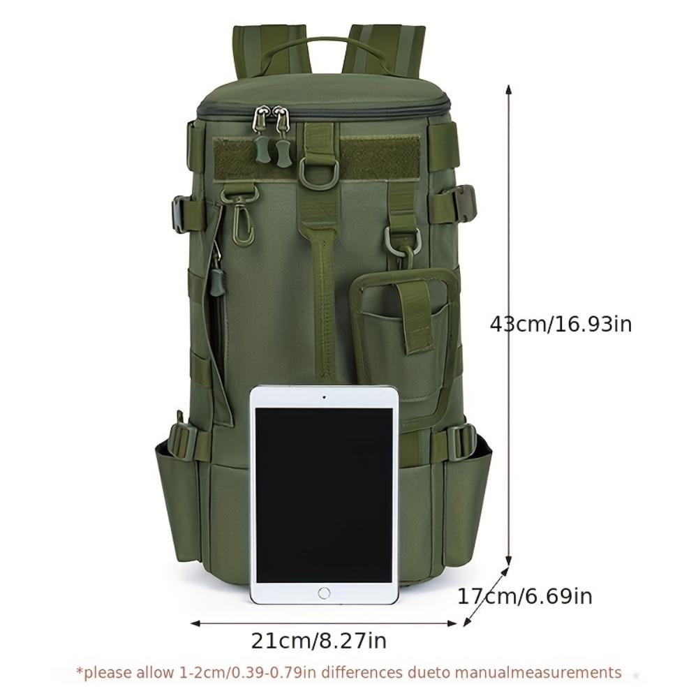 Rucsac pentru Echipament de Pescuit de Mare Capacitate Cutie de Depozitare cu Compartimente Multiple cu Suport pentru Lansete, Potrivit pentru Drumeții și Camping, Geantă pentru Echipament de Pescuit, Rucsac Sport