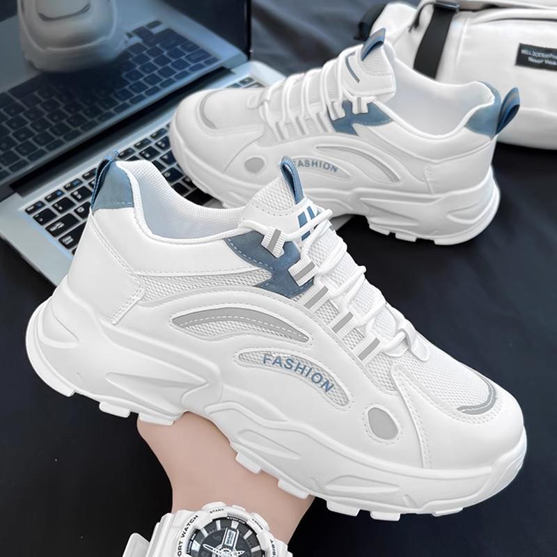Summer Running Casual Dad Shoes Mesh Breathable New Heightening Sports White Shoes