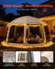 Screen House Tent, 4500 x 4250 x 2450 mm, 12-15 Person Pop Up Screen Tent, Portable Screened in Canopy with Carry Bag, Netting Sides, Ground Stakes,