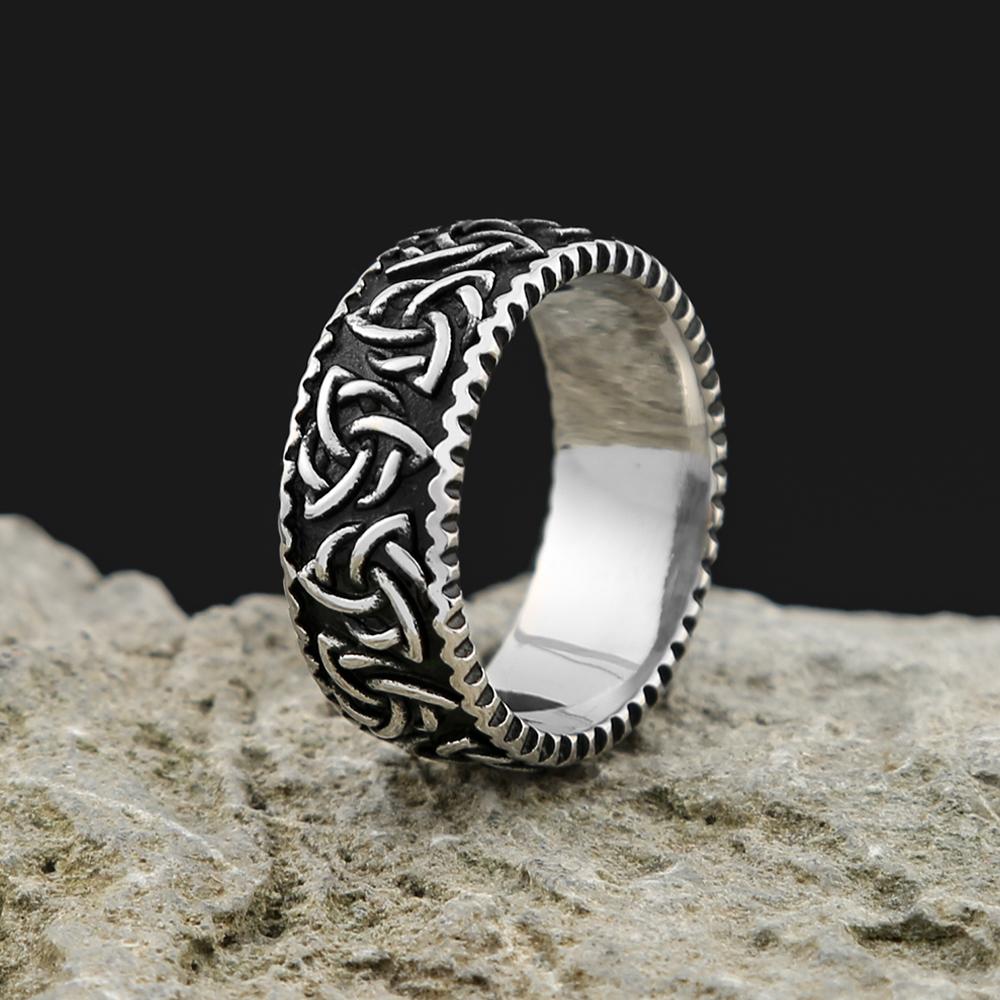 Vintage Nordischer Wikinger Keltischer Knoten Trinity Ring Für Herren Damen Edelstahl Odin Wikinger Amulett Schmuck Geschenk
