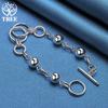 925 Sterling Silver Multi-Circle Ball Smooth Bead Chain Bracelet Jewelry