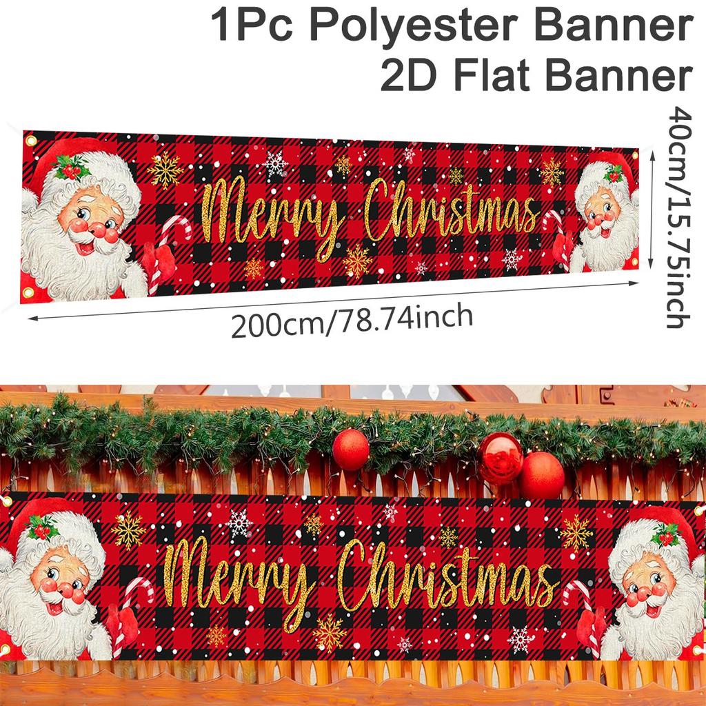Christmas Outdoor Banner Flag Merry Christmas Decoration for Home 2026 Xmas Ornament Navidad Natal Noel Gift Happy New Year 2026