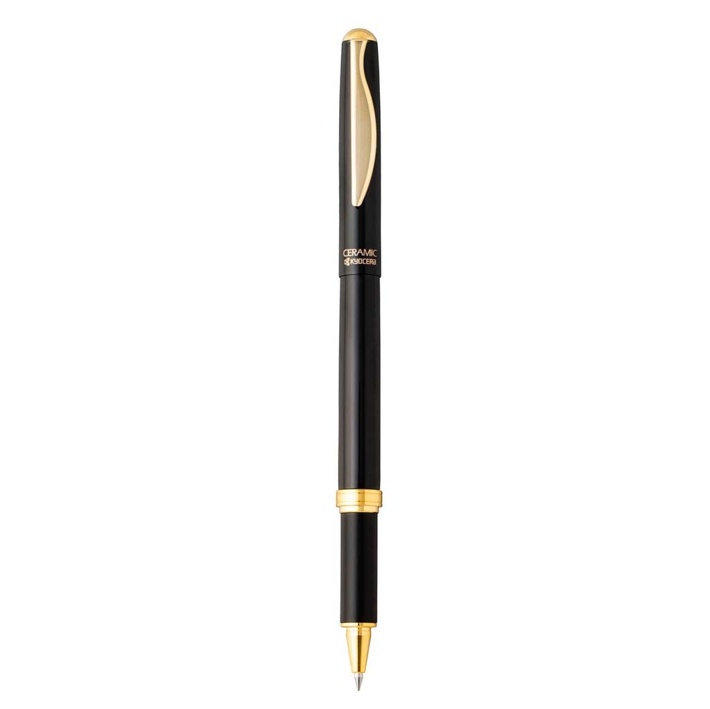 [Discontinued - Please Purchase the Successor Model] Kyocera Ballpoint Pen, Water-Based, Ceramic Nib, Gift, Slim, Black, KCB-15 BK