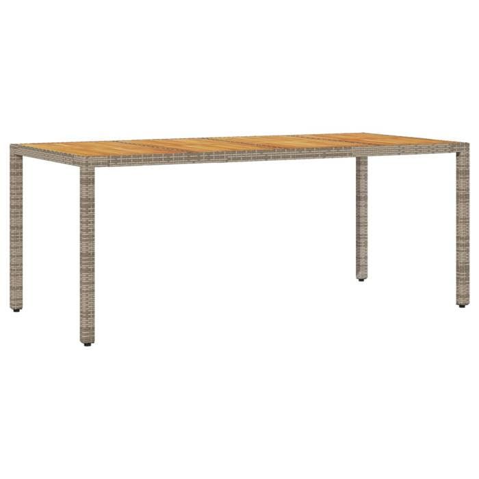 VidaXL Garden Table and Acacia Wood Top, Dining Table, Meal Table, Outdoor Patio Terrace Furniture, Grey 365542