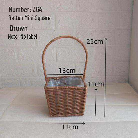 Pastoral Hand-Woven Rattan Willow Flower Basket Souvenir