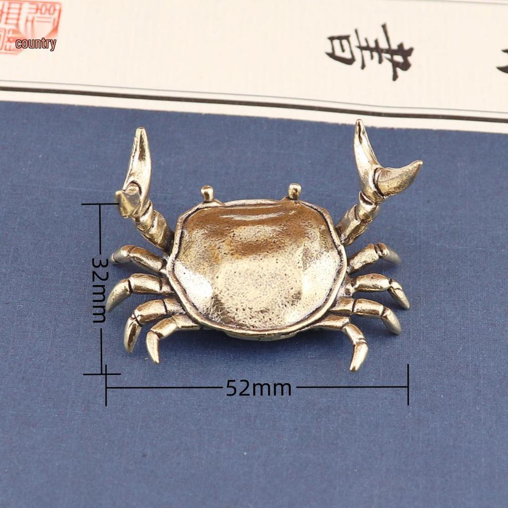 Pevný mosazný držák na pero ve tvaru kraba a ozdoba čajového mazlíčka