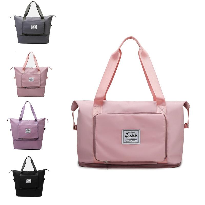 Dry and Wet Separation Travel Bag Sports Large Capacity Folding Portable Shoulder Bag Foldable Luggage Bag Waterproof