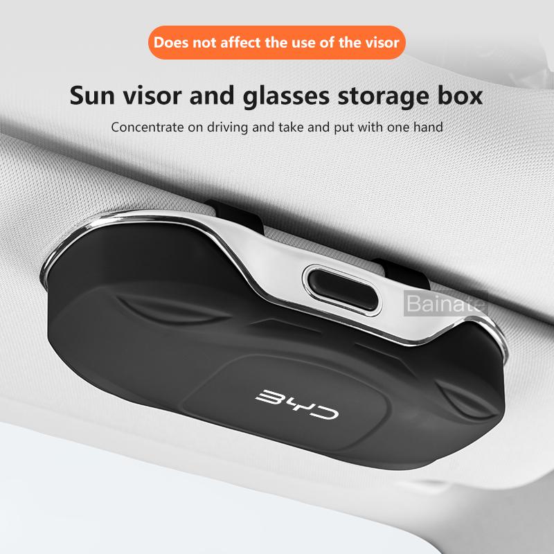 For BYD Atto 3 Tang F3 E6 Yuan Plus Song Max F0 Qin G3 I3 Han Auto Car Visor Sunglasses Glasses Case Glasses Holder Clip Box