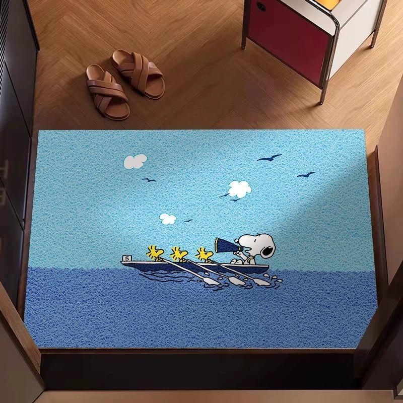Cartoon Dog Entry Door Mat Silk Circle Floor Mat Entrance Door Mat Dust Removal Mat Indoor And Outdoor Door Mat 40*60cm