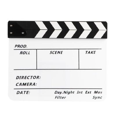 Placă de film acrilică pentru regizor, clapă, clapboard magnetic pentru publicitate, decorare, fundal