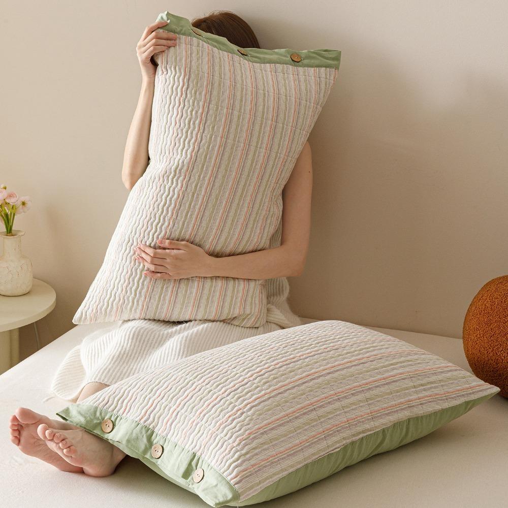 Pure Cotton Envelope-style Plaid Pillowcase Rectangular Pillow Cover Washable Pillowslip Dormitory