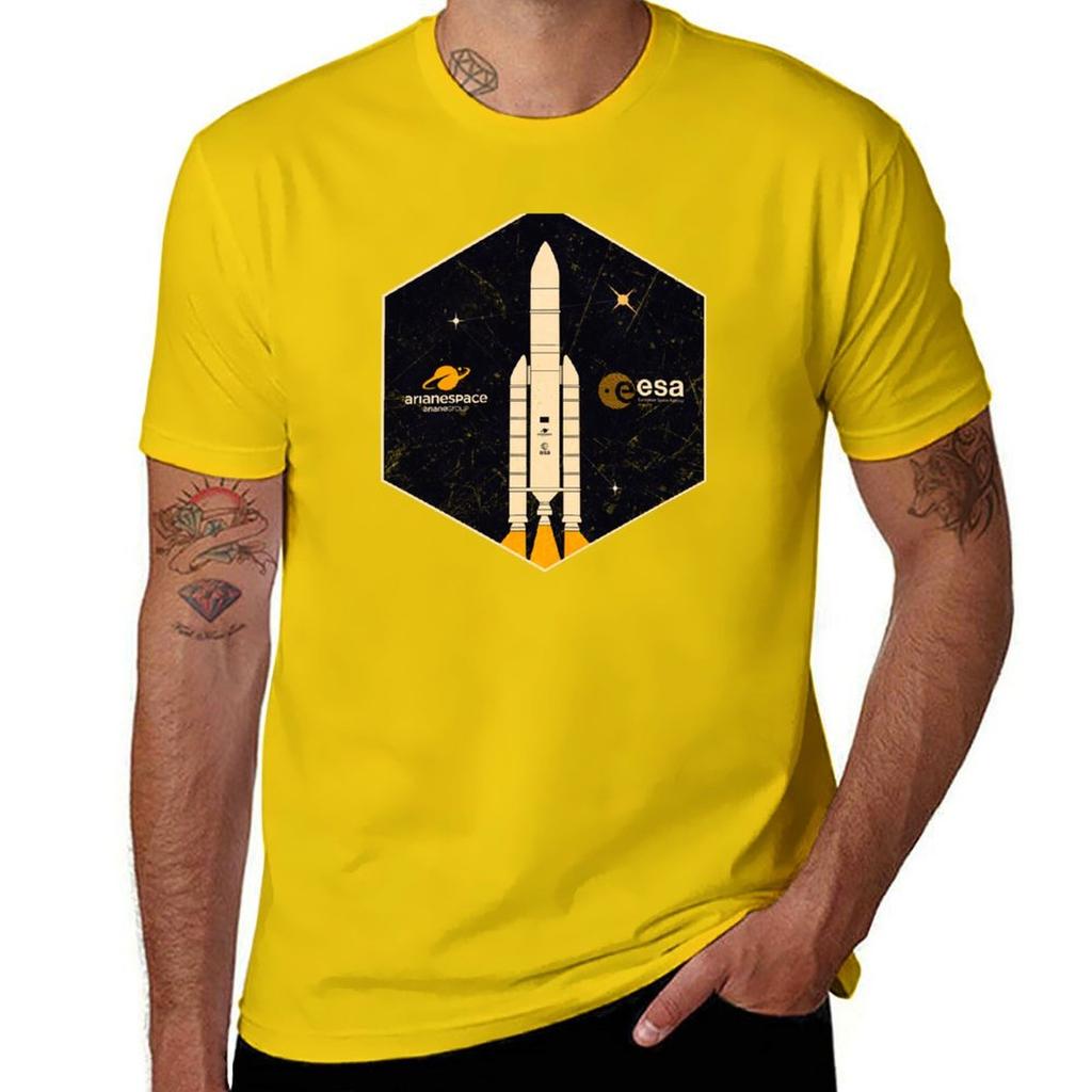 ESA European Space Agency Ariane T-Shirt Plus Sizes Heavyweights Boys Animal Print Funnys Black T Shirts for Men