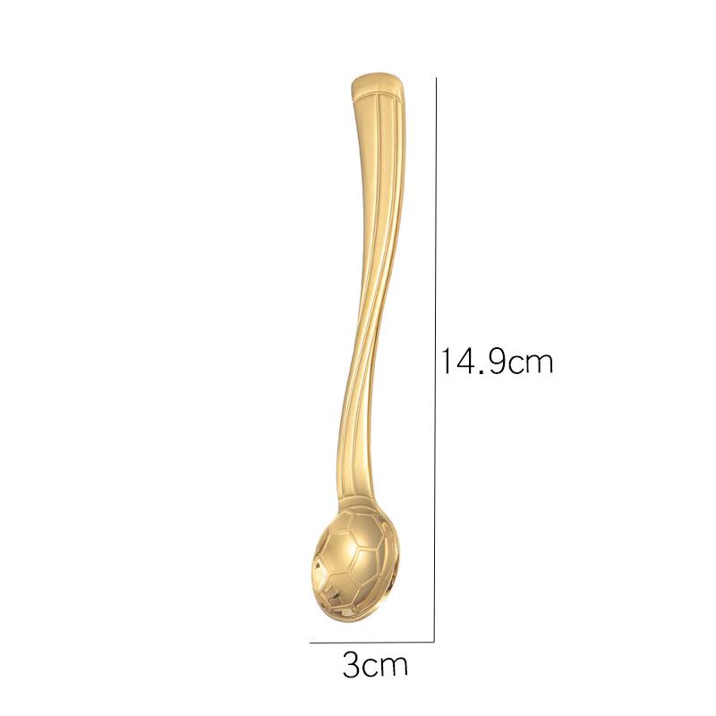 Outdoor Camping Tableware Football Coffee Spoon Teaspoon Dessert Spoon Long Handle Tableware