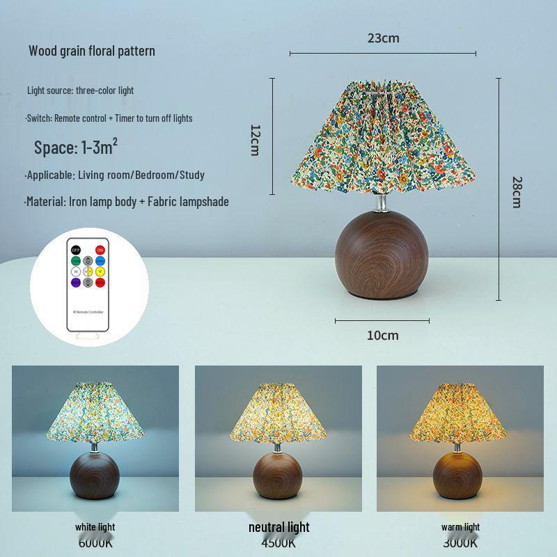 

Висококласна французька кантрі ретро квіткова настільна лампа з імітацією текстури дерева для головної спальні Cream Fan Shape - Milky White