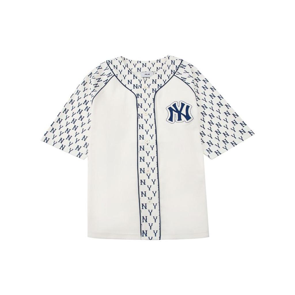 New MLB Old Flower Baseball Jacket Unisex Cream 3ABSM0121-50CRS