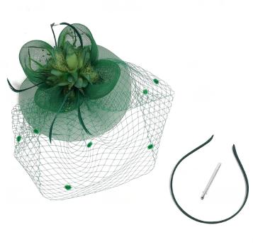 Feather Headdress Bridal Hair Accessory Simulated Flower Mesh Bridal Wedding Party Women Girls Jewelry Hair Accessories