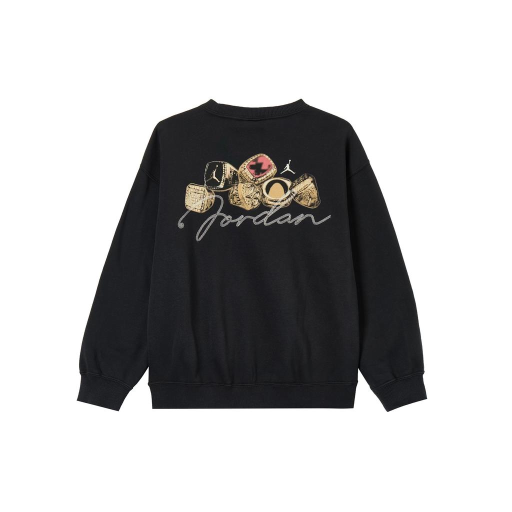 Jordan Brooklyn Fleece Fleece Knit Crewneck Sports Long Sleeve Sweatshirt Women Sweatshirt Black Sail HJ0206-010