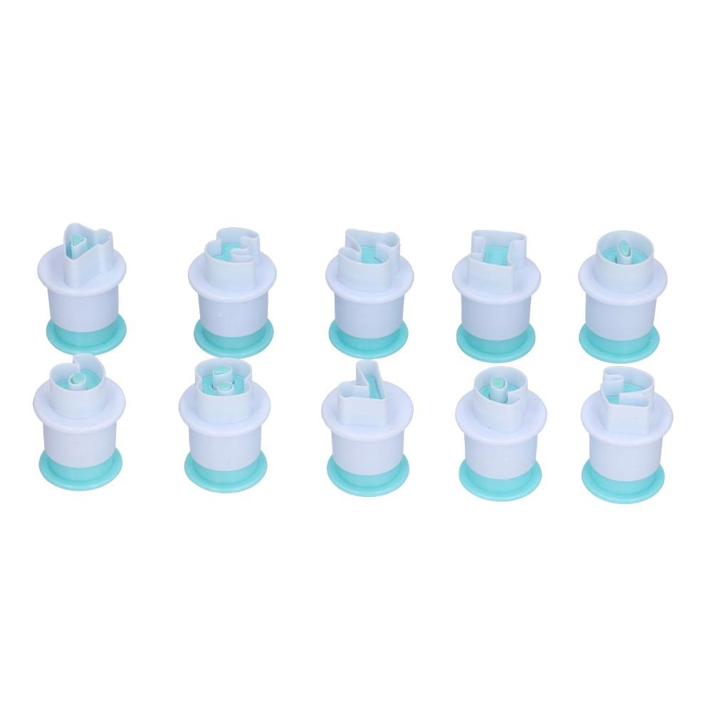 10PCS 0-9 Number Number Cake Mold Food Grade Plastic Fondant Cutter Cookie Stamp Birthday Party