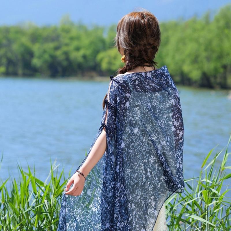 Lightweight Summer Scarf Shawl With Adjustable Knot Design For Outdoor Travel And Daily Use