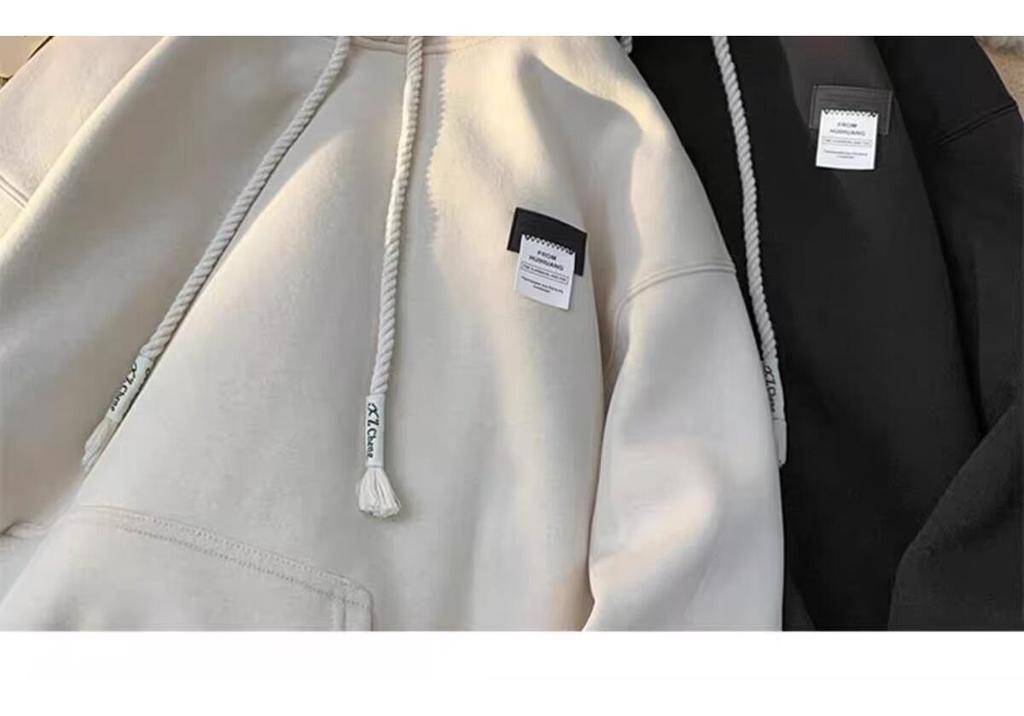 High Street Trendy Autumn/Winter Men's Versatile Hooded Printed Thick Hoodie for Couples