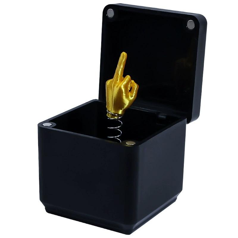 

Latest Christmas Present Box With Middle Finger Hidden Inside Fun Prank Novelty Household Decoration Creative Desk Pop Up Surprise Present