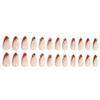 Almond Gold Line French Nail Stickers - Coffee & Leopard Print Fake Nails