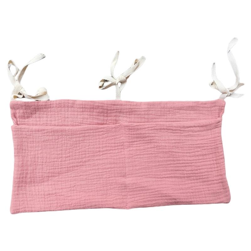 

Crib Cotton Diaper Bottle Molar Toy Storage Bag Used to Store Baby s Clothes Diapers Toys Easy to Hanging High Quality рожевий