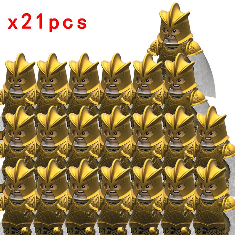 MOC Thrones Golden Armor Warrior Guard Jaime Lannister Barristan Selmy Meryn Trant Building Blocks Mini Action Figure Toys