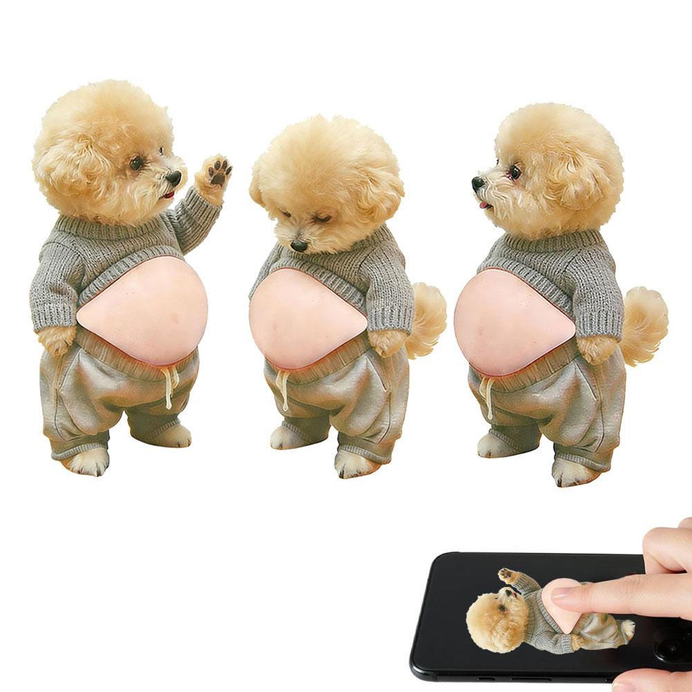 

3pcs 3D Soft Toy Stress Relief Unique Ornament Multi-functional Home Guardian Wall Bump Proof Self-Adhesive Squeezable бежевый