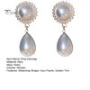 Palace Style Retro Faux Pearls Waterdrop Shape Dangle Earrings Golden Trim Ear Clip Design Drop Earrings Fashion Jewelry Gift