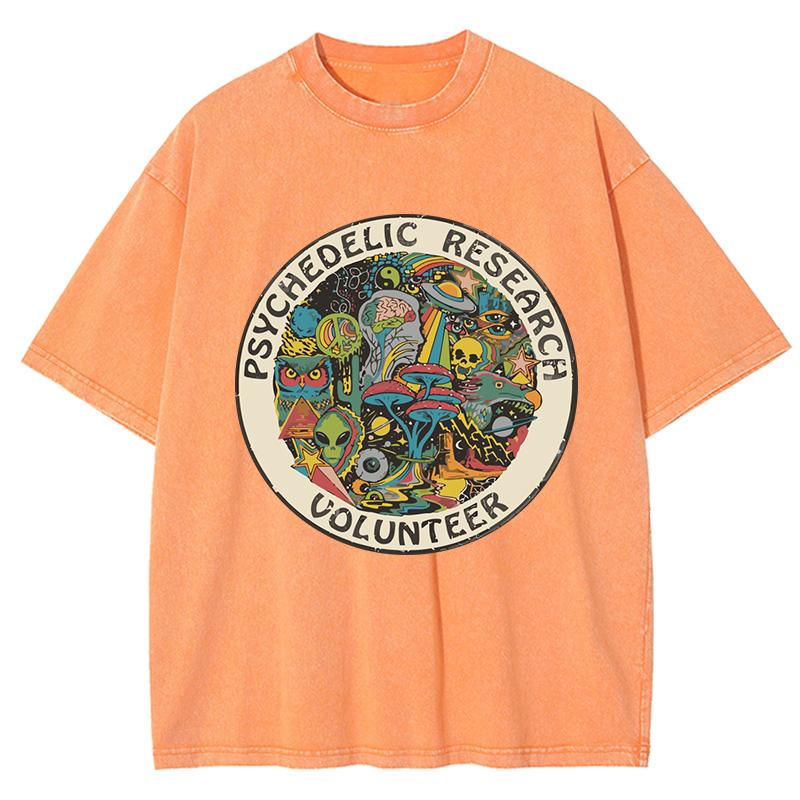 Onderzoek Vrijwilliger Paddenstoel Print Gewassen T-shirt Vrouw Katoenen T-shirt Sport Zomerkleding Joggen Los Kort Riem