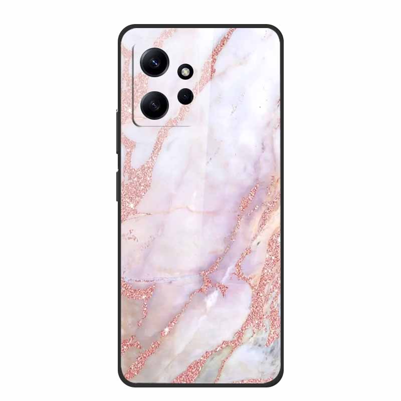 Marble For Redmi Note 12 4G Glass Case Tempered Back Cover Hard Cases For Xiaomi Redmi Note12 4G Protective Shell Colorful Capa