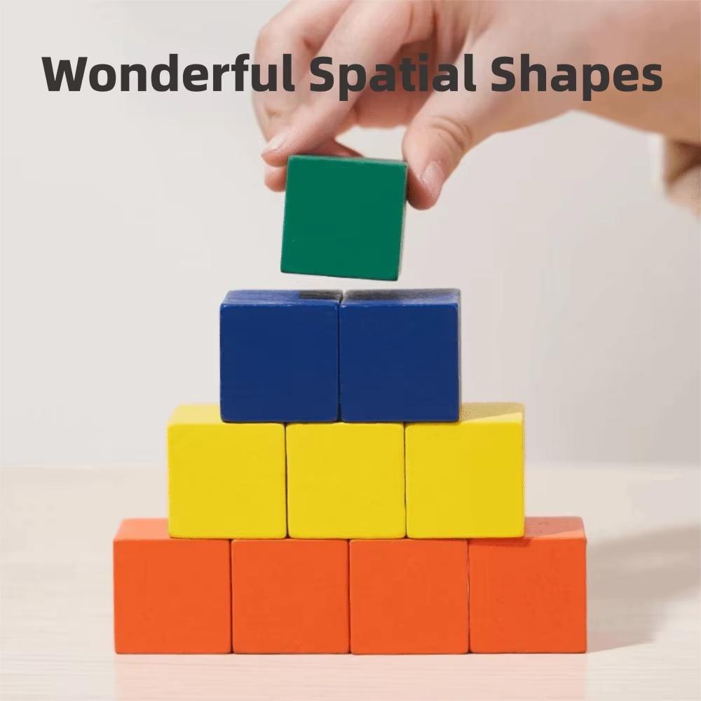 Wooden Material Cube Block Toy Portable Brain Development Toy Educational Toy  Educational Use