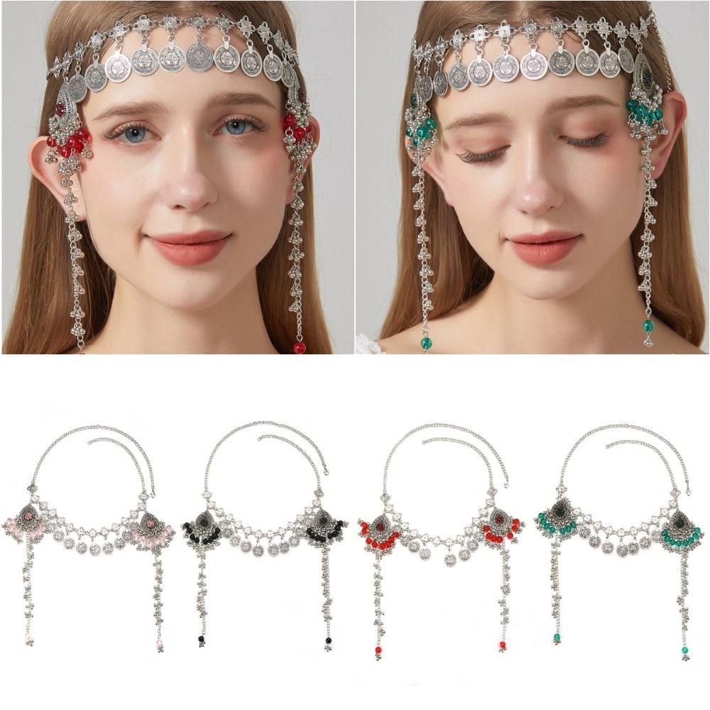 Waterdrop Tassel Hair Chains Ethnic Style Hairband Jewelry Trendy Forehead Chain Women